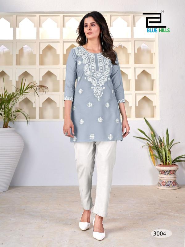 Blue Hills Amelia Vol 03 Rayon Lucknowi Work Kurti Collection